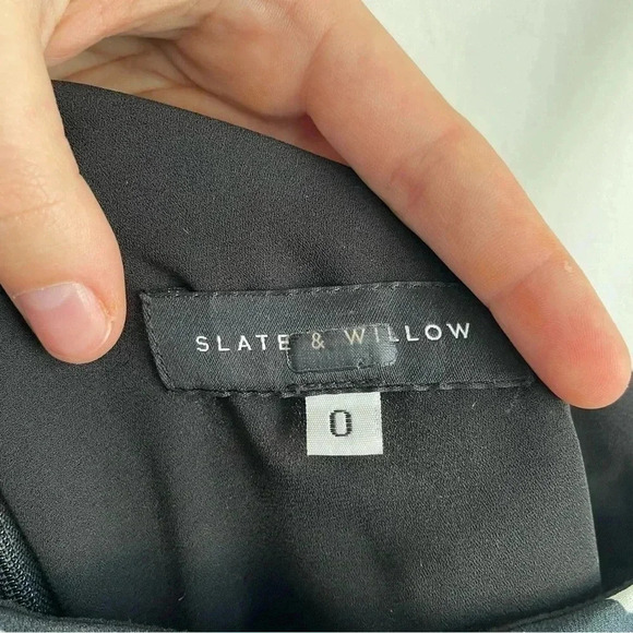 Slate + Willow Hudson Floral Maxi Asymmetrical Dress One Shoulder Black 0 - Picture 10 of 12